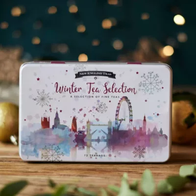 New English Teas - Winter Wonderland Christmas Tea Selection Gift Tin - 72 db filteres teaválogatás